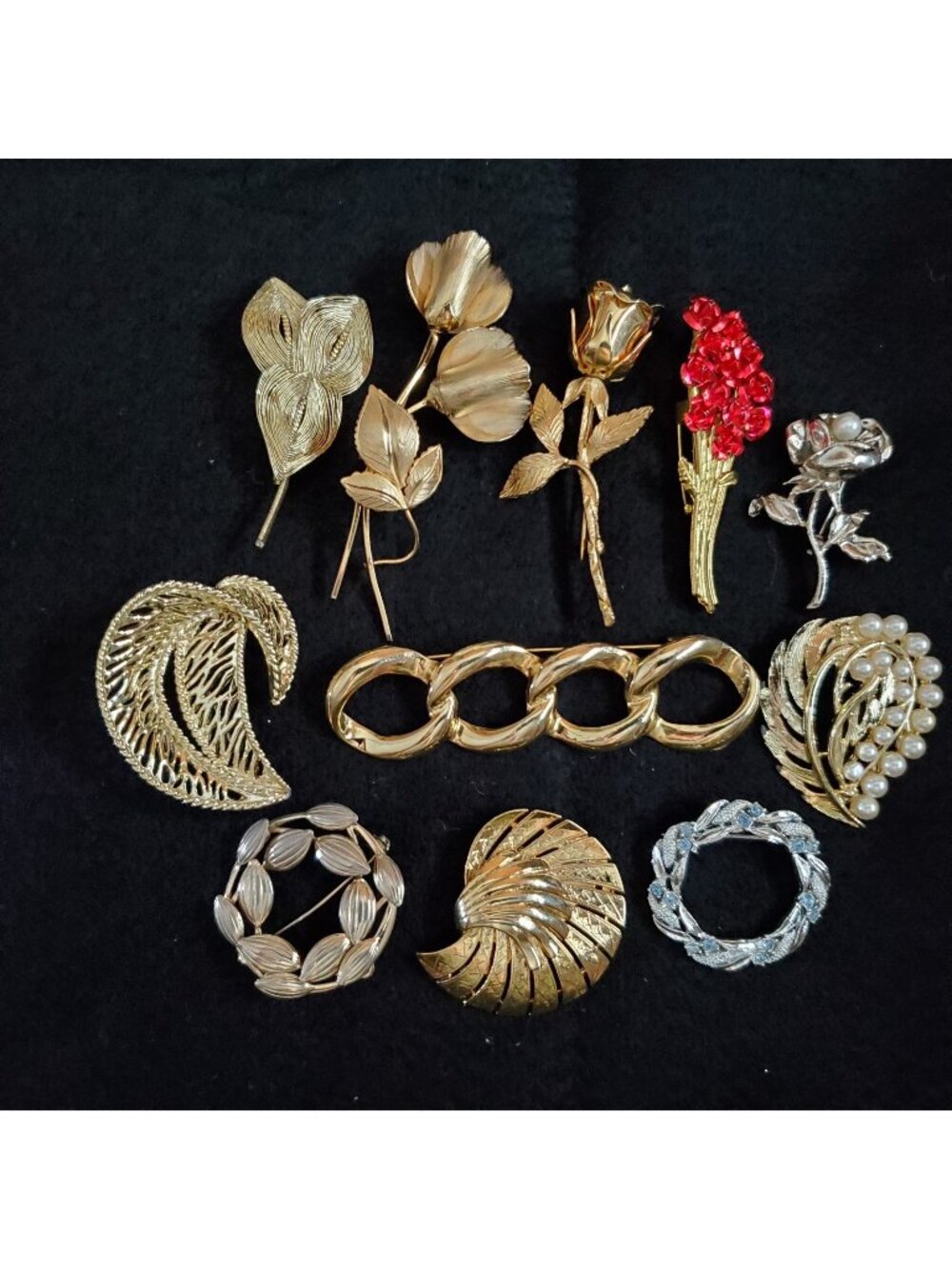 Vintage Brooch Lot Of 11 Gold Silver Tone Giovanni Gerry Act II